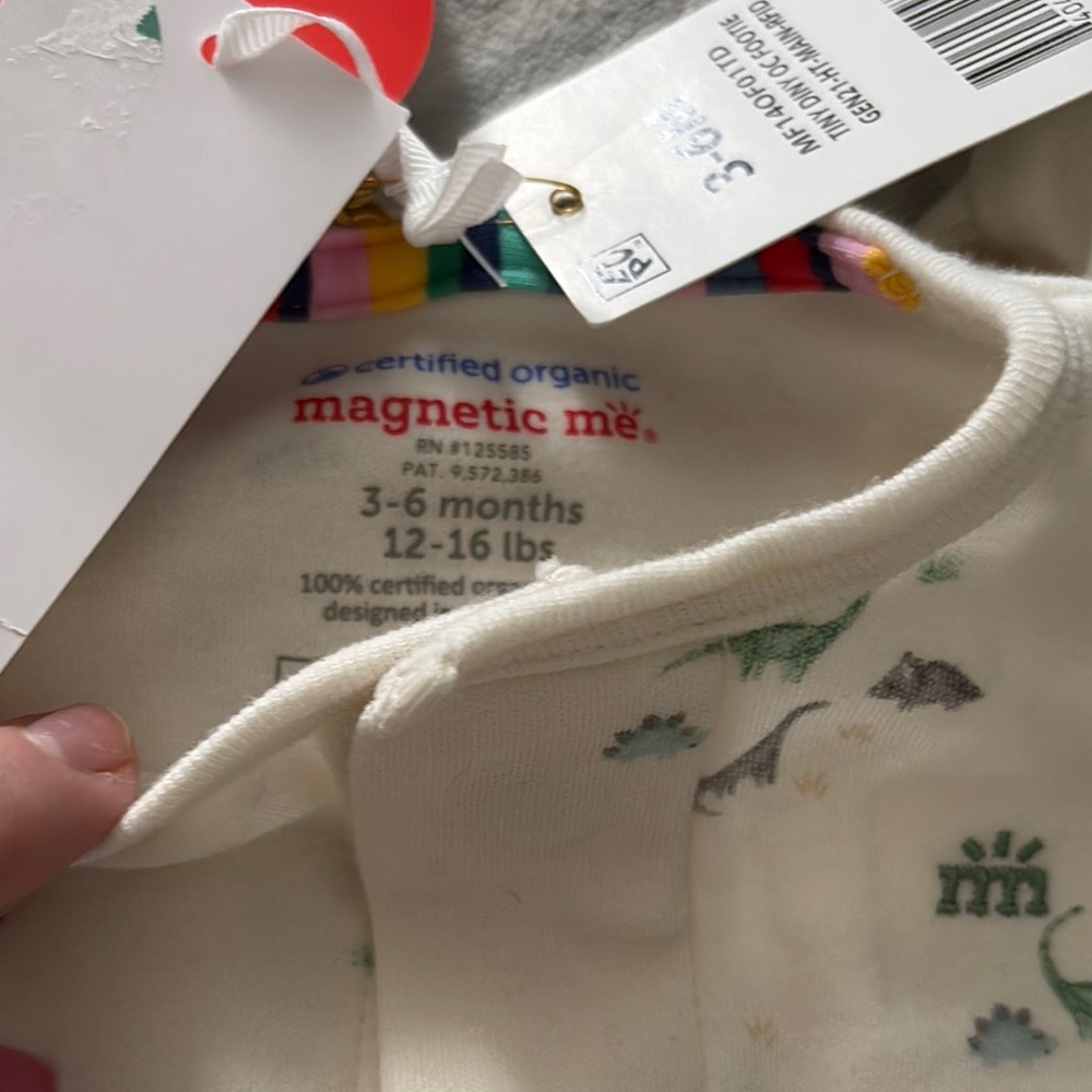 Magnetic Me Cream Onesie with Dinosaur Pattern - Picture 2 of 3